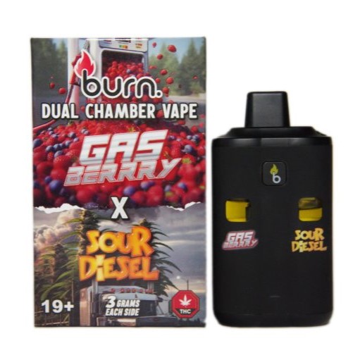 Burn 6 Gram Dual Chamber Disposable Vape – Gas Berry Sour Diesel 33 Gram weed deals coupons weedpedia.jpg Burn 6 Gram Dual Chamber Disposable Vape – Gas Berry Sour Diesel 33 Gram weed deals coupons weedpedia.jpg