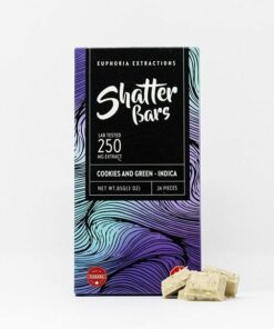 Euphoria Extractions Indica Shatter Bar 250MG Cookies and Green e1649791875674.jpeg