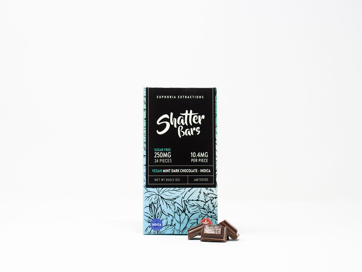 Euphoria Extractions Indica Shatter Bar 250MG Mint.jpeg Euphoria Extractions Indica Shatter Bar 250MG Mint.jpeg