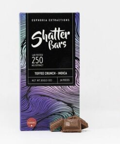Euphoria Extractions Indica Shatter Bar 250MG Toffee Crunch e1649791819483.jpeg