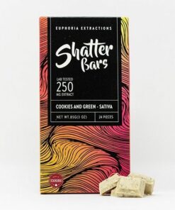 Euphoria Extractions Sativa Shatter Bar 250MG Cookies and Green e1679591949972.jpeg
