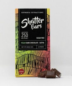Euphoria Extractions Sativa Shatter Bar 250MG Vegan Dark Chocolate Sugar Free e1649791729617.jpeg