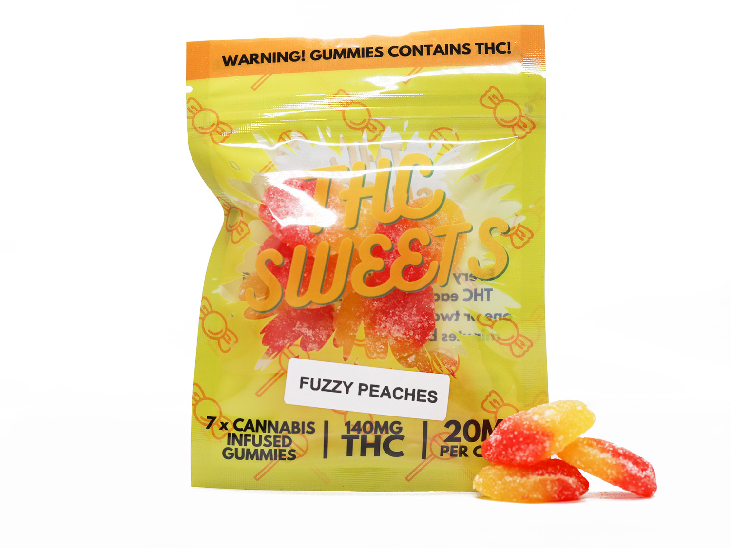 THC SWEETS FUZZY PEACHES 7 X 20 MG .jpg THC SWEETS FUZZY PEACHES 7 X 20 MG .jpg